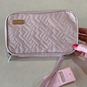 Nishel Quilted Wristlet Clutch in Light Pink. NWT